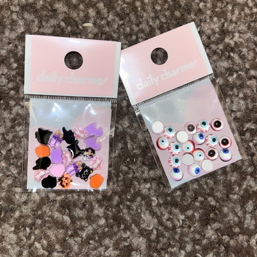 LT Halloween Resin Nail Charms Pumpkins Cats Eyeballs Ghosts Spooky Slime Crafts